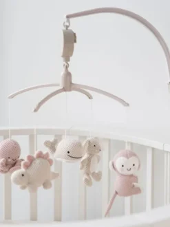 Baby´s Only - mobile pinnasänkyyn Animals, old pink/warm linen