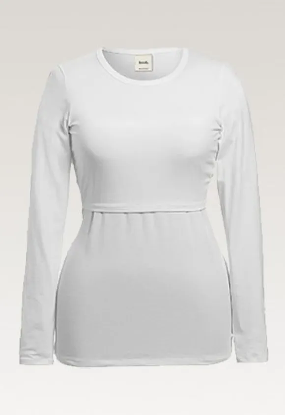 Boob Design - imetyspaita pitkähihainen Classic Valkoinen