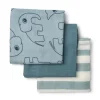 Done By Deer - harsoliina 3-pack 70x70 - Deer friends Blue