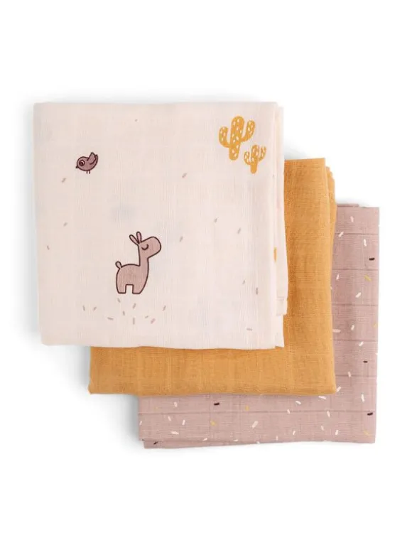 Harsoliina vauvalla 3-pack 70x70 - Lalee Powder - Done By Deer