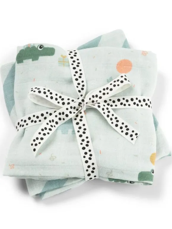Harsoliina vauvalle 2-pack 70x70 - Celebration Blue – Done By Deer