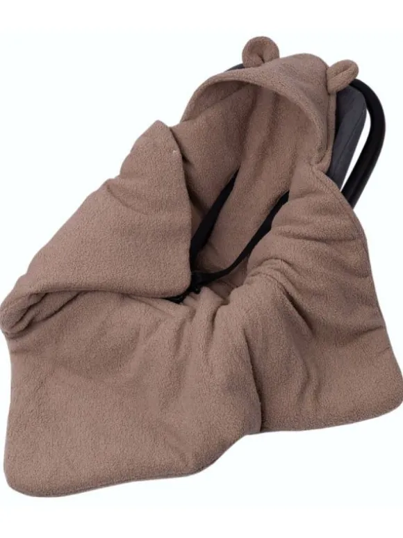 Lämmin nallenkorva boucle turvakaukalon viltti – brown