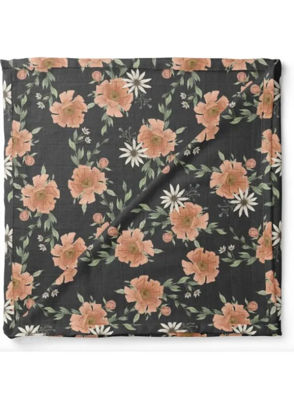 Mini Wander - kukkaharso 120x120 - Peony Blooms, Charcoal Gray