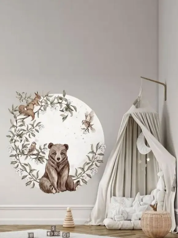 Seinätarra 140cm, Circle Forest Animals 1