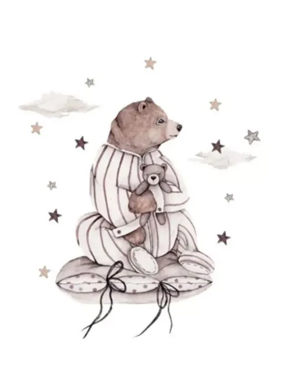 Seinätarra Setti 100x100cm, Dreamers Bear