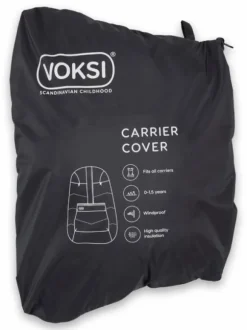 Voksi Carrier Cover – Kantorepun lämmin tuulisuoja vauvalle, Black